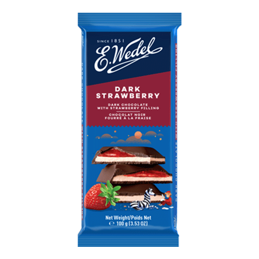 Chocolate Dark with Strawberry – Bar – 3.53 oz (100 gr)